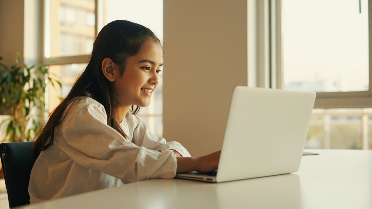Student taking an online class at SynchroLearn